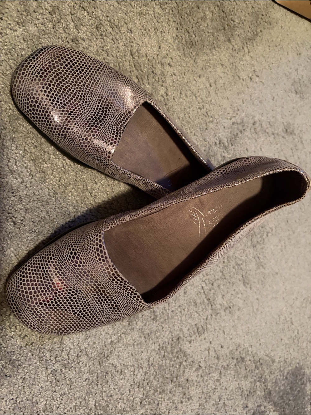 AEROSOLES Taupe Snake-Print Slip-Ons